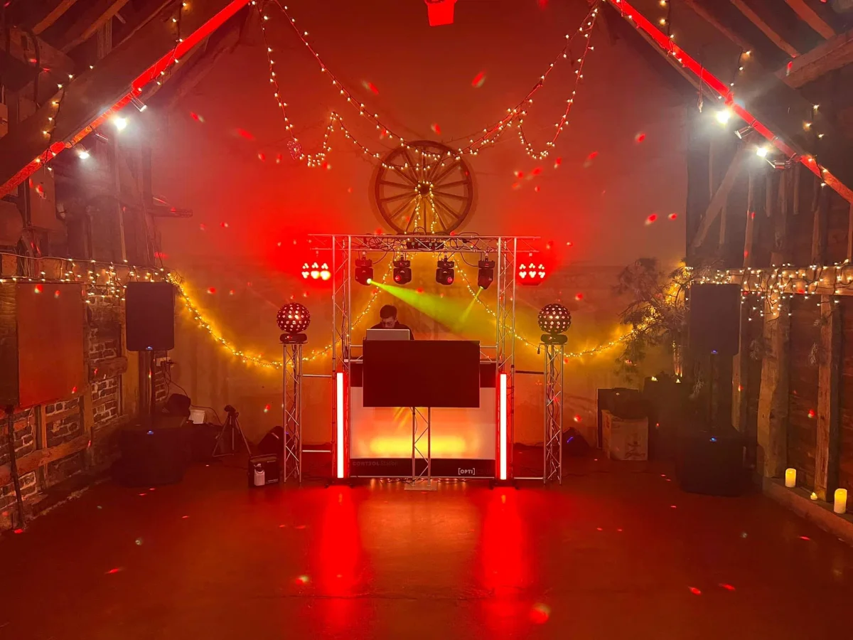 Corporate DJ at an awards evening with professional setup
