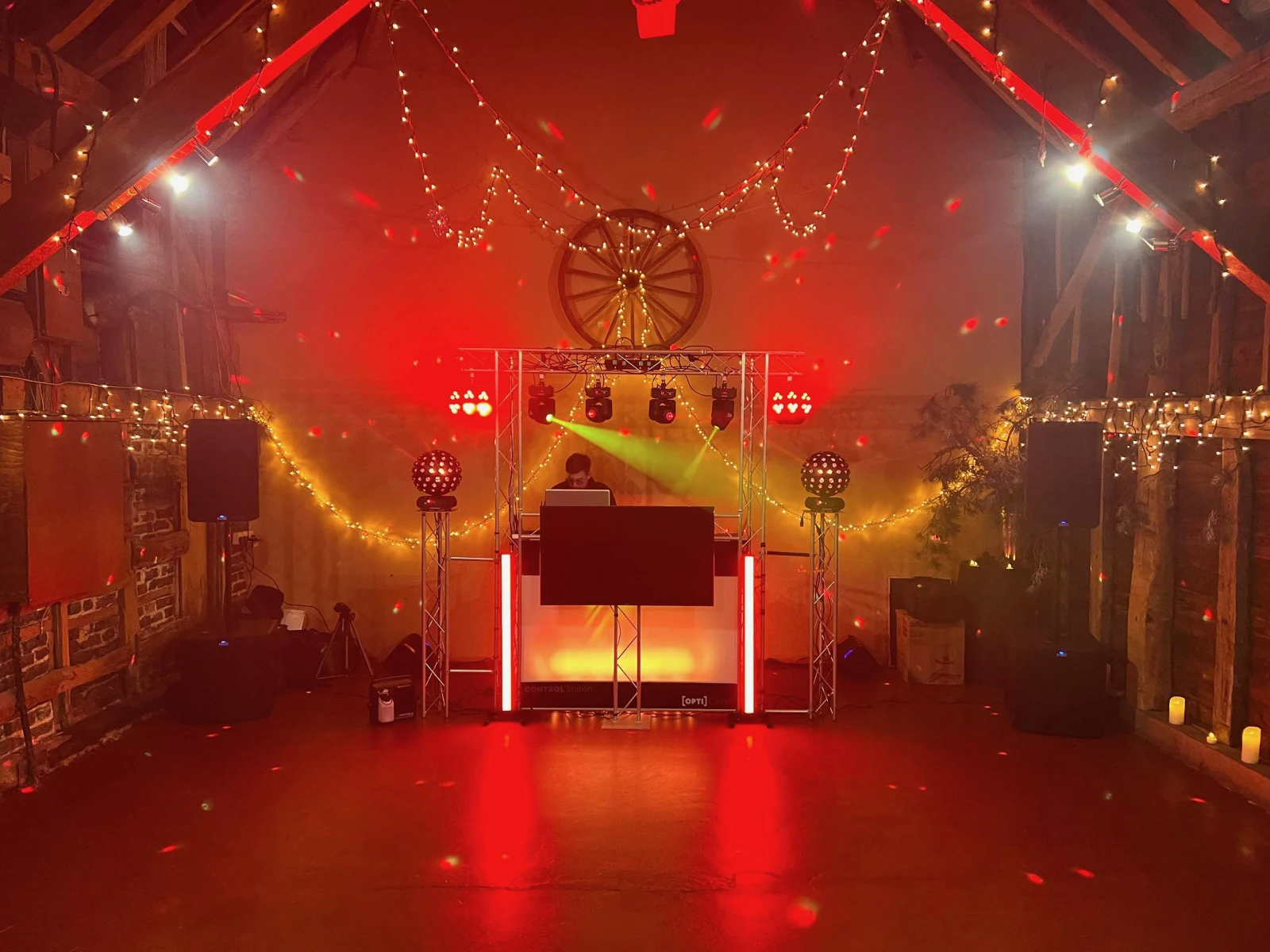 DJ, photo booth and dance floor package at an event