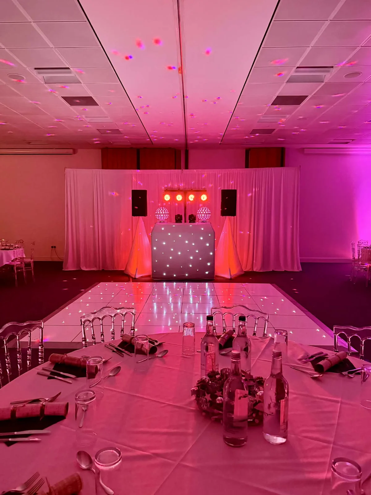 Professional party DJ setup for a Buckinghamshire Christmas event